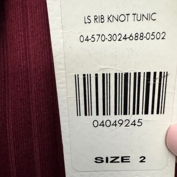 Fashion to Figure Long Sleeve Knot Tunic Dress Burgundy - Picture 7 of 8